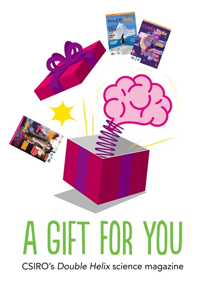 A gift for you card cover, with a gift box and magazines pictured on it